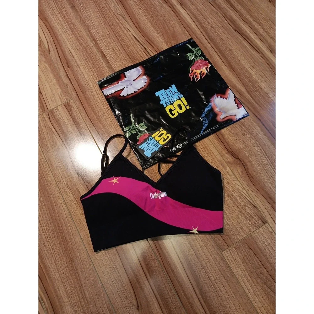 Civil Regime x Teen Titans Go‎ Starfire Kelly Seamless Bra Black Size M NWT RARE